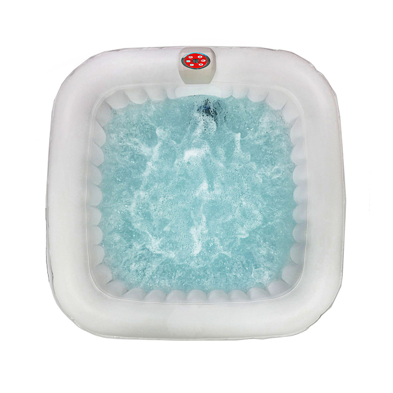 Inflatable Jetted 6-Person Square Hot Tub & Cover - 265 gal