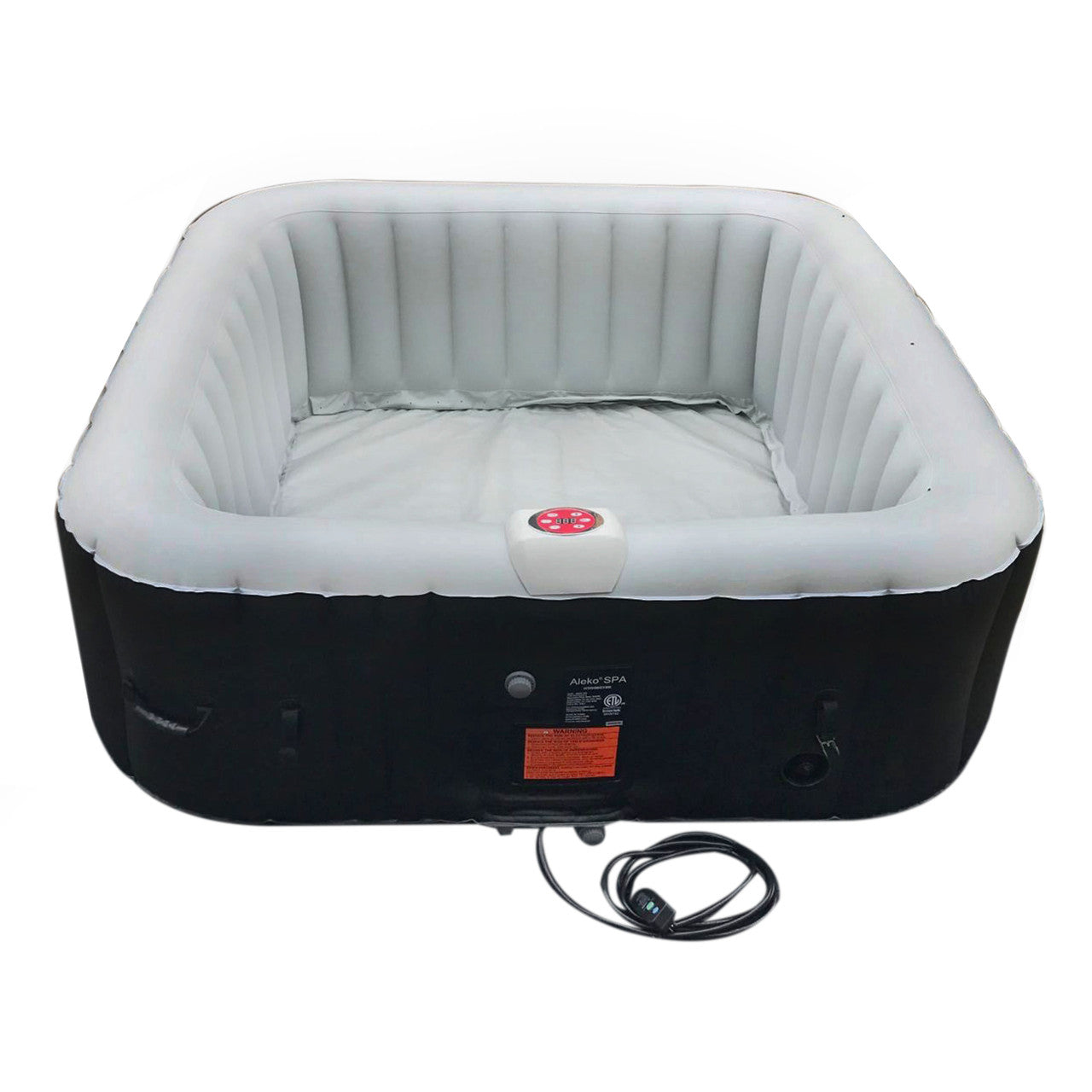 Inflatable Jetted 6-Person Square Hot Tub & Cover - 265 gal