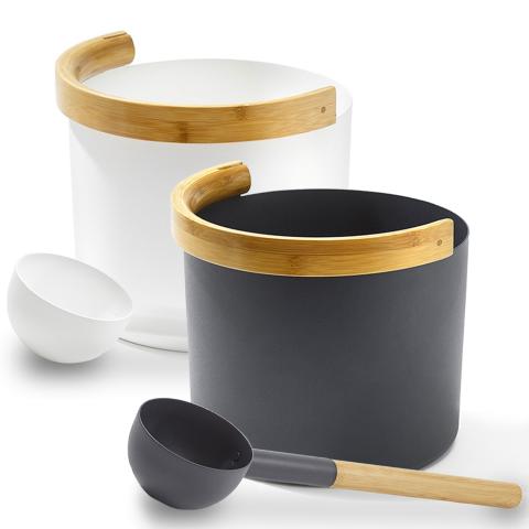 KOLO Sauna Bucket & Ladle - w/ curved bamboo handle