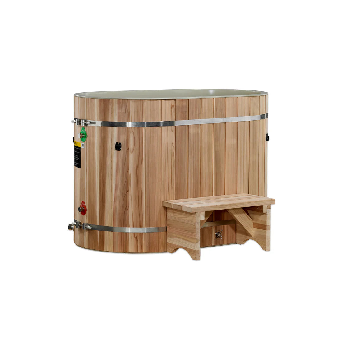 DCT Oval Barrel Tub Cold Plunge (50-P) Pacific Cedar - 3/4 IN-OUT without Motor