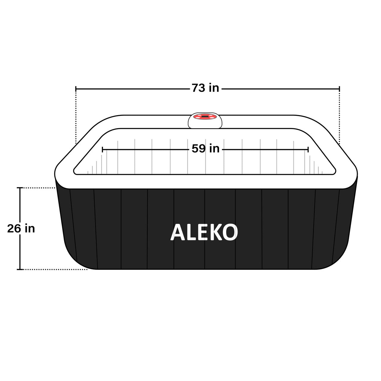 Inflatable Jetted 6-Person Square Hot Tub & Cover - 265 gal