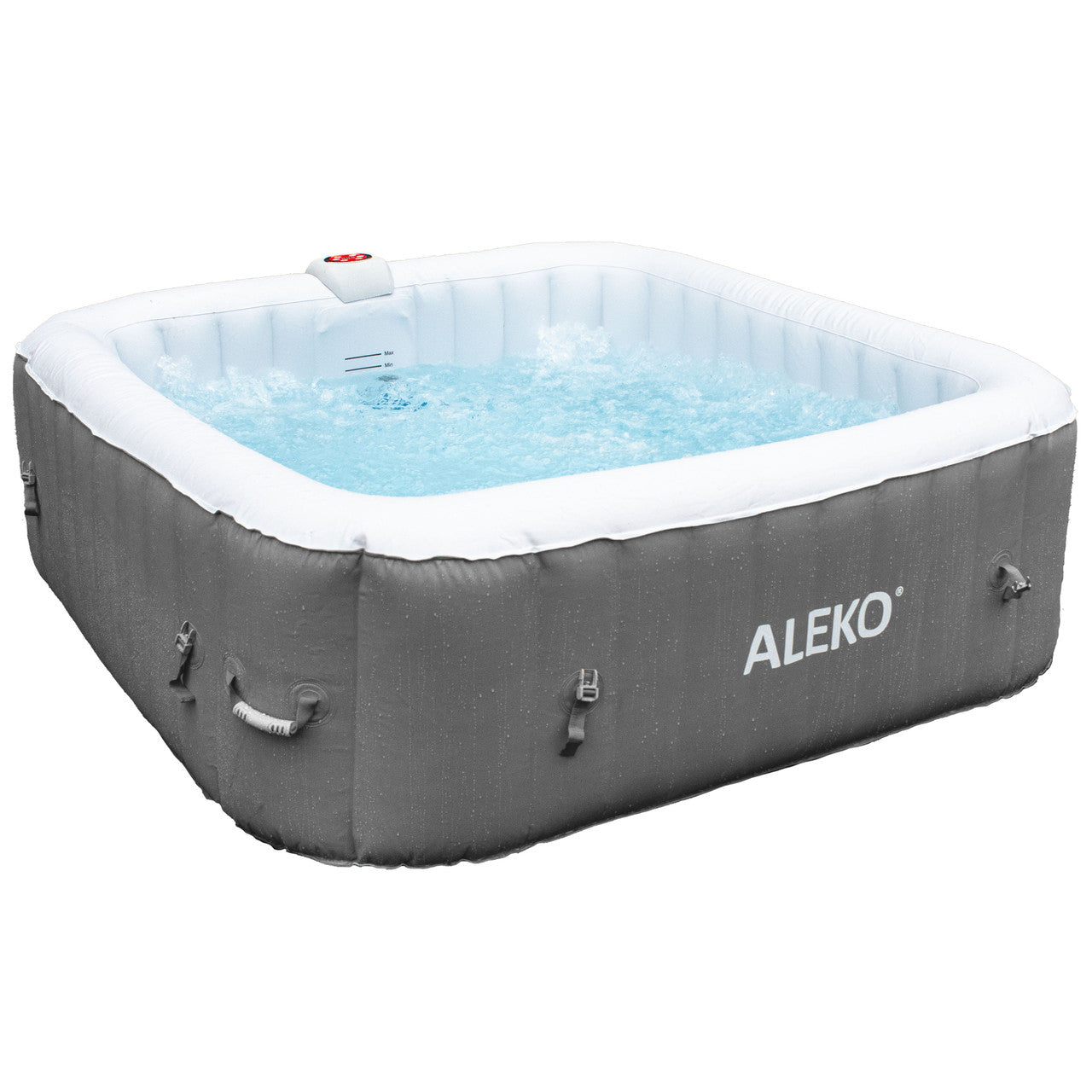 Inflatable Jetted 6-Person Square Hot Tub & Cover - 265 gal