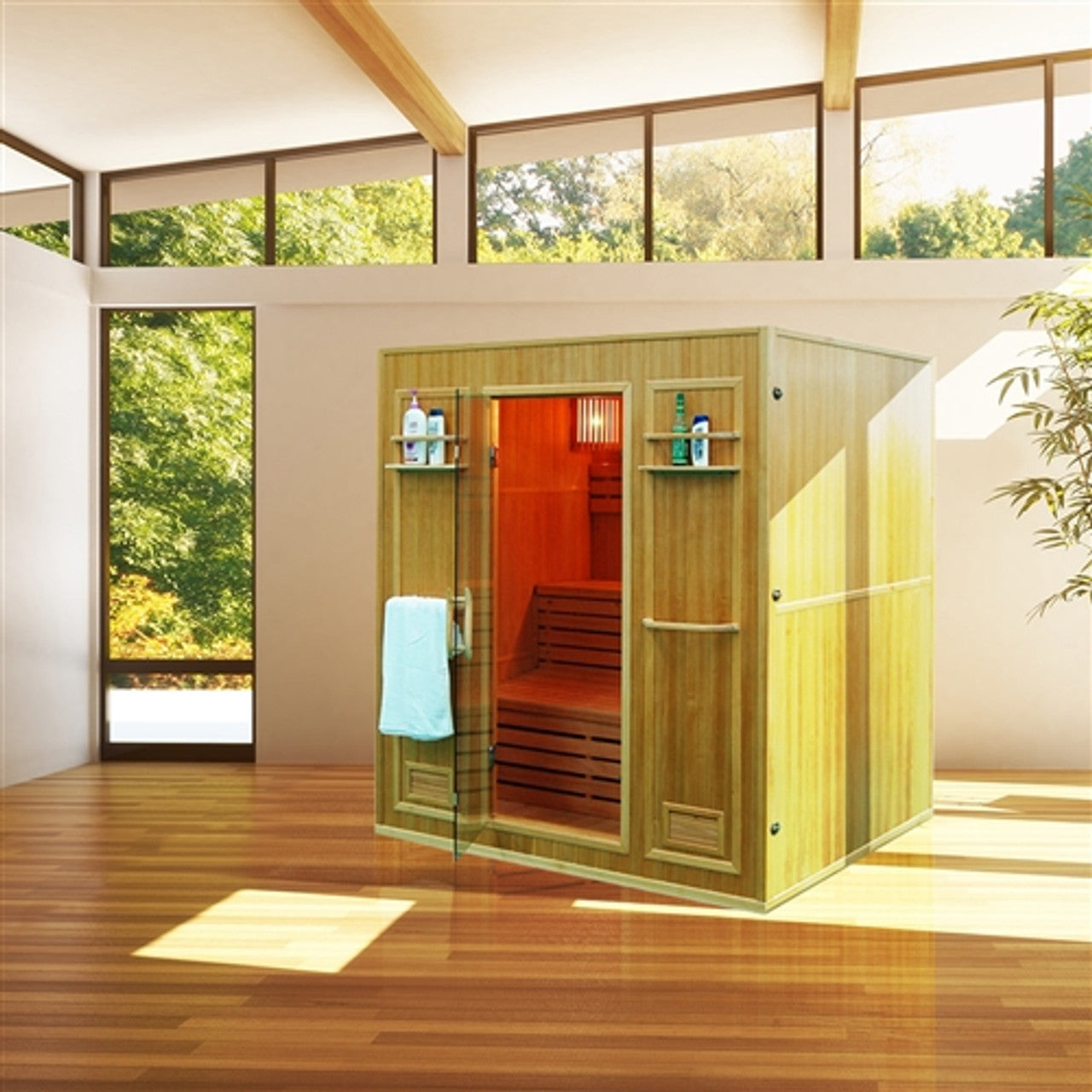 Canadian Hemlock Indoor Wet Dry Sauna - 4 Person