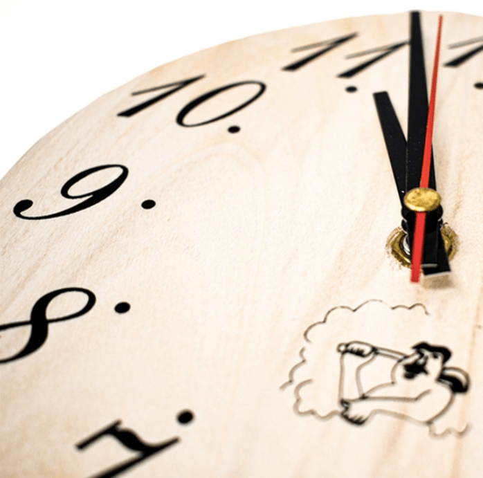 Aleko Handcrafted Analog Clock in Finnish Pine Wood