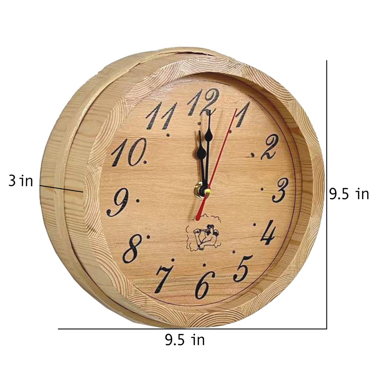 Aleko KDS04-AP Pine Wood Analog Sauna Clock
