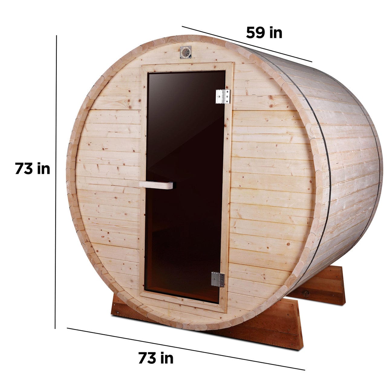 Aleko SB4PINE-AP Outdoor / Indoor White Pine 4-Person Barrel Sauna - with Bitumen Shingle Roofing