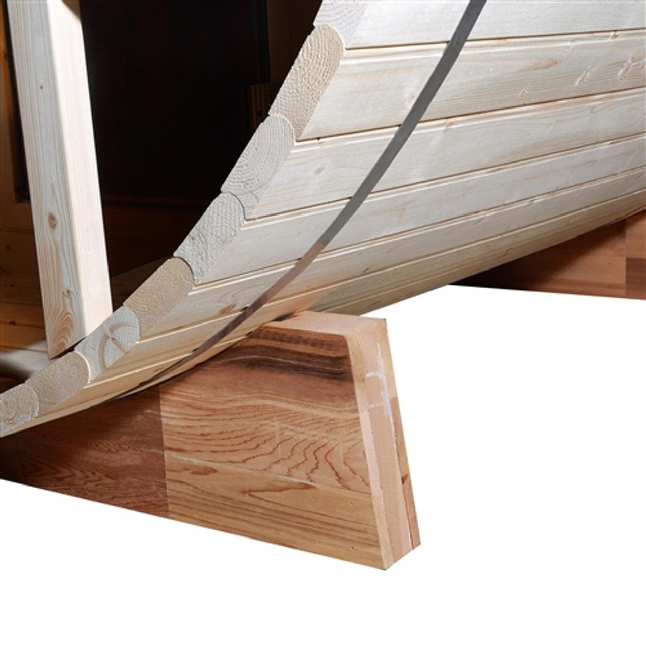 Aleko SB4PINE-AP Outdoor / Indoor White Pine 4-Person Barrel Sauna - with Bitumen Shingle Roofing