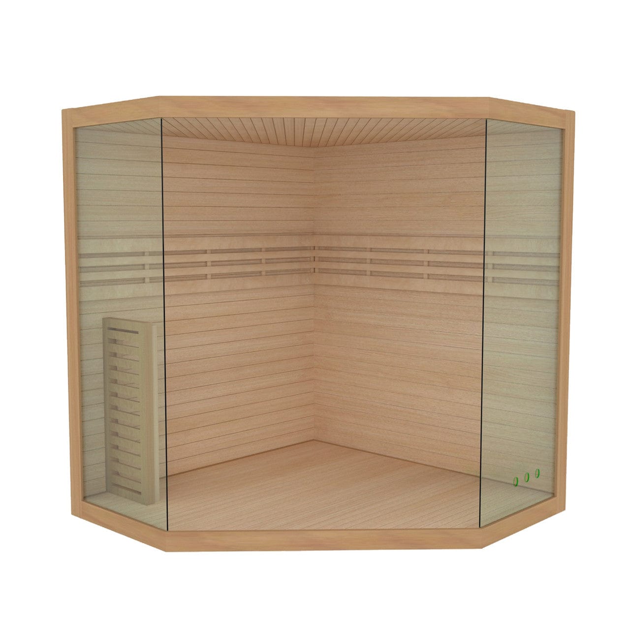Aleko SEA5JIU-AP Canadian Hemlock Luxury Indoor Wet/Dry 5-6 Person Sauna with LED Lights