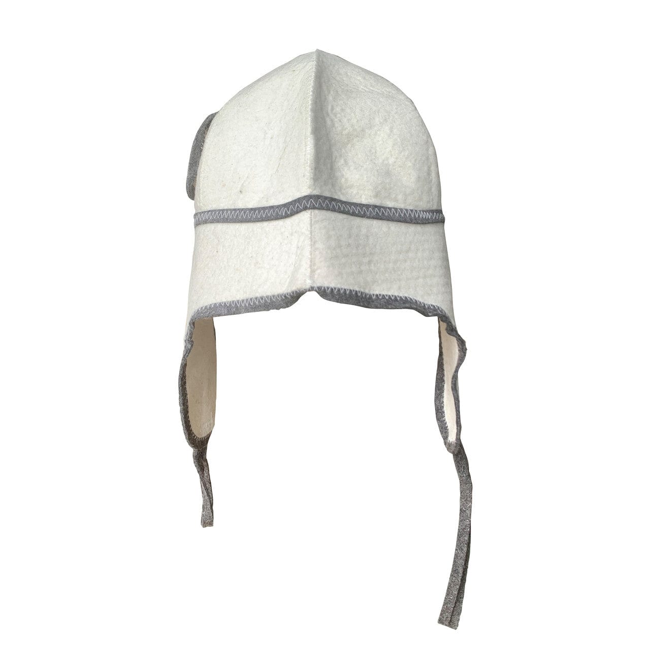 Aleko SH01-AP Natural Sheep Wool Traditional Russian "Sauna Time" Sauna Hat - Unisex - White and Charcoal