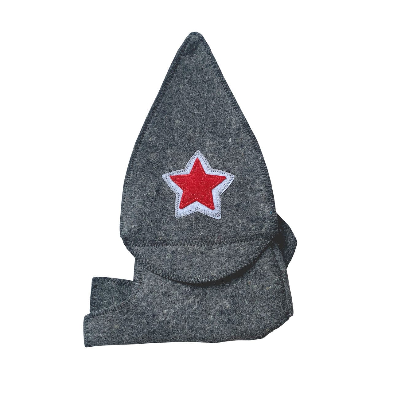 Aleko SH02-AP Natural Sheep Wool Traditional Sauna Hat - Unisex - Charcoal with Embroidered Star
