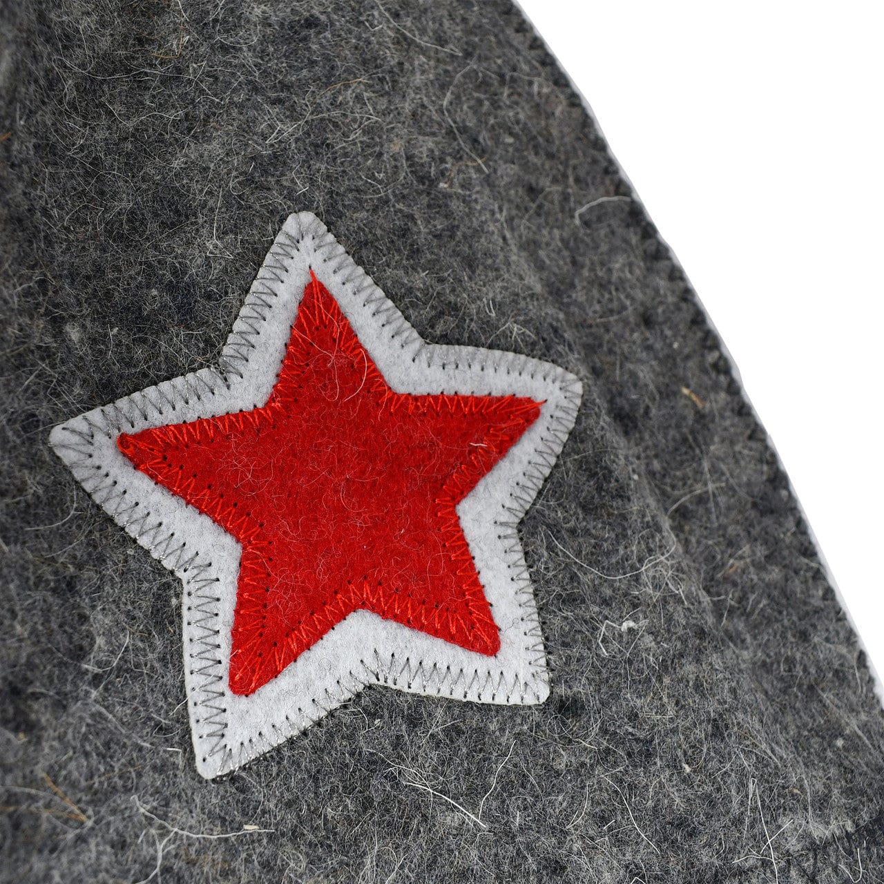 Aleko SH02-AP Natural Sheep Wool Traditional Sauna Hat - Unisex - Charcoal with Embroidered Star
