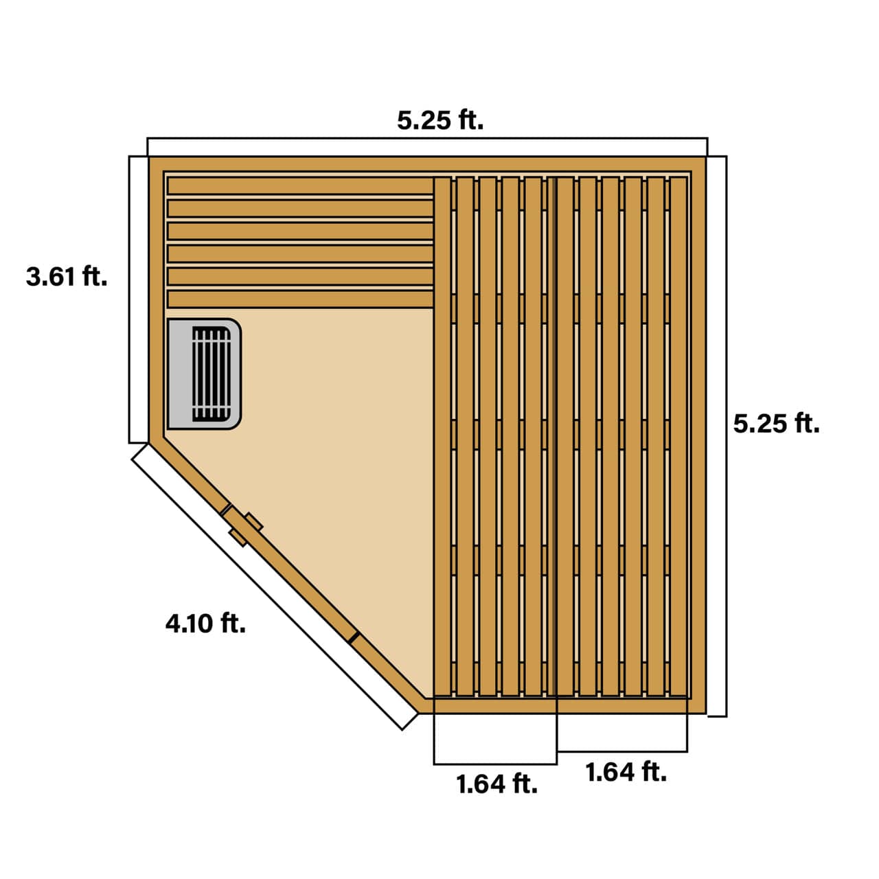 Aleko SKD5HEM-AP Canadian Hemlock 5-Person Wet/Dry Outdoor Sauna with Asphalt Roof