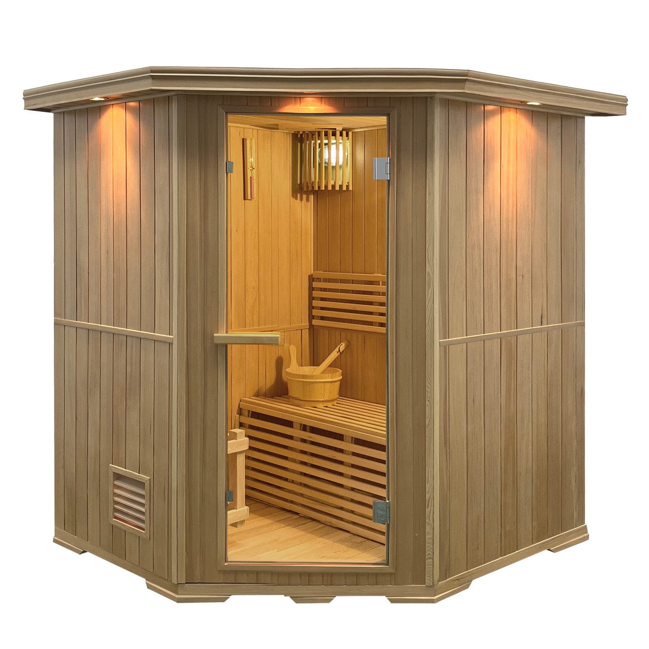 Canadian Hemlock Wet Dry Indoor Sauna - 6 Person – ESteamed Saunas