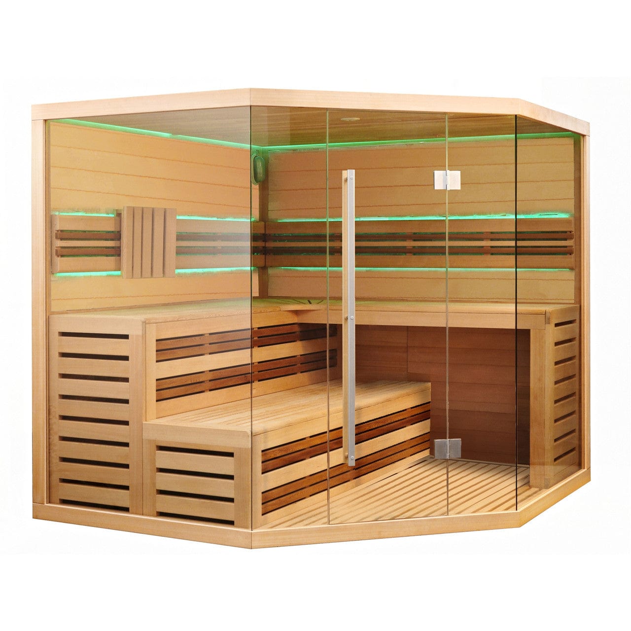 Aleko STHE6GLEN-AP Canadian Hemlock Indoor Wet / Dry 6-Person Sauna with LED Lights