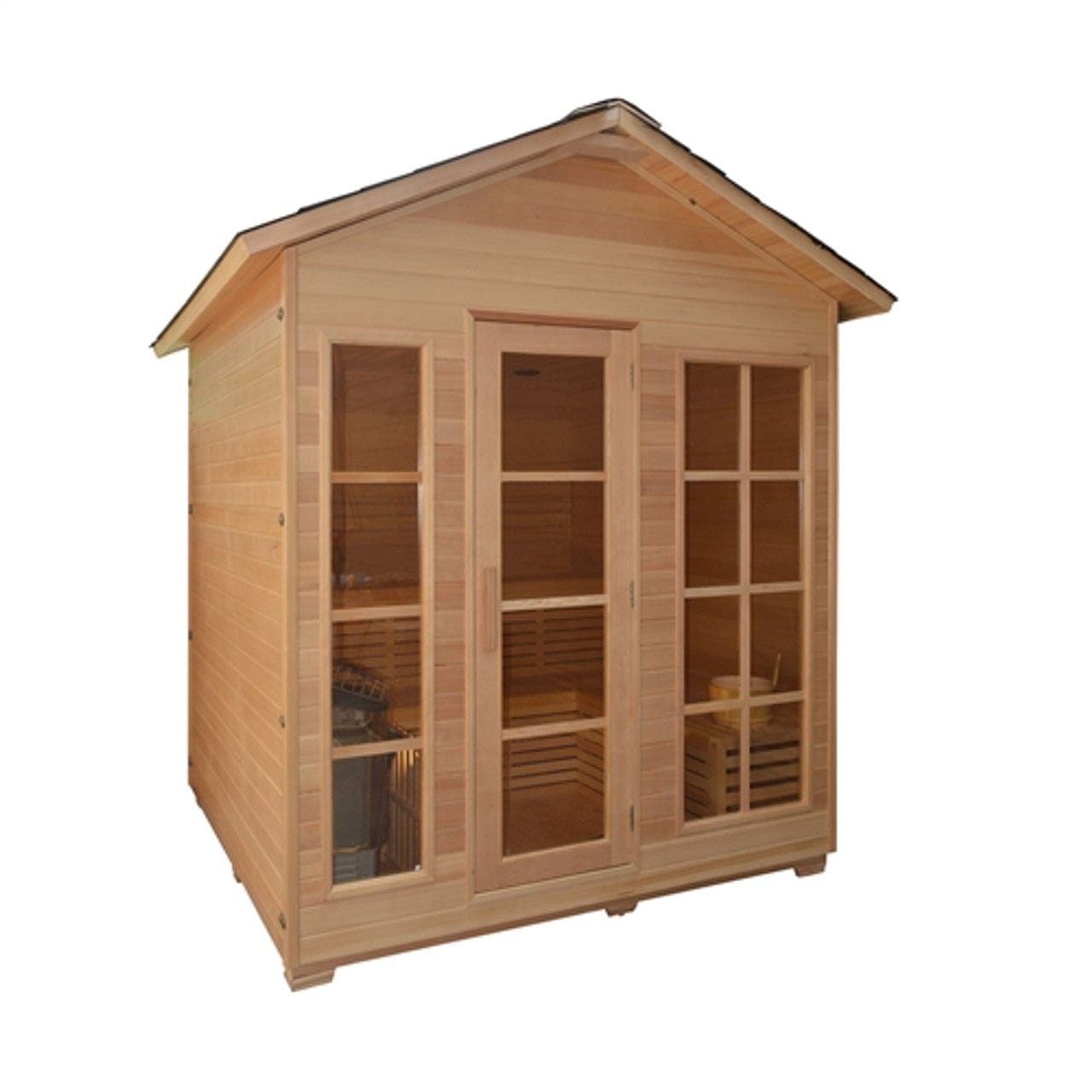 Aleko STO6VAASA-AP Canadian Hemlock Outdoor / Indoor Wet / Dry 6-Person Sauna