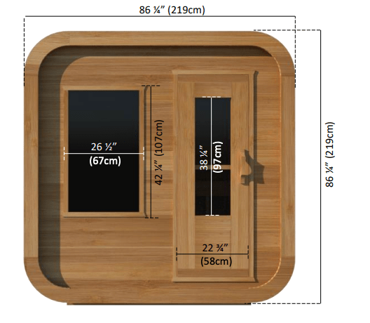 Dundalk CTC22LU Canadian Timber Luna Sauna 4 Person Sauna CTC22LU with Harvia KIP 8KW Sauna Heater Included