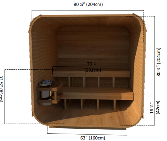 Dundalk CTC22LU Canadian Timber Luna Sauna 4 Person Sauna CTC22LU with Harvia KIP 8KW Sauna Heater Included