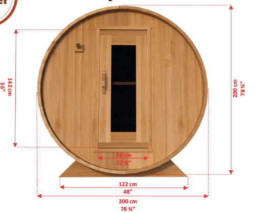 Dundalk ^ Harmony Barrel 4 Person Sauna CTC22W w/ Harvia KIP 8KW Sauna Heater Included
