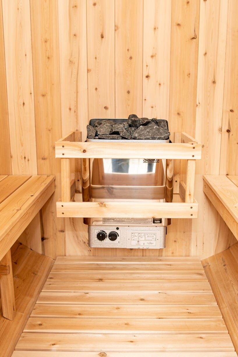 Dundalk ^ Harmony Barrel 4 Person Sauna CTC22W w/ Harvia KIP 8KW Sauna Heater Included