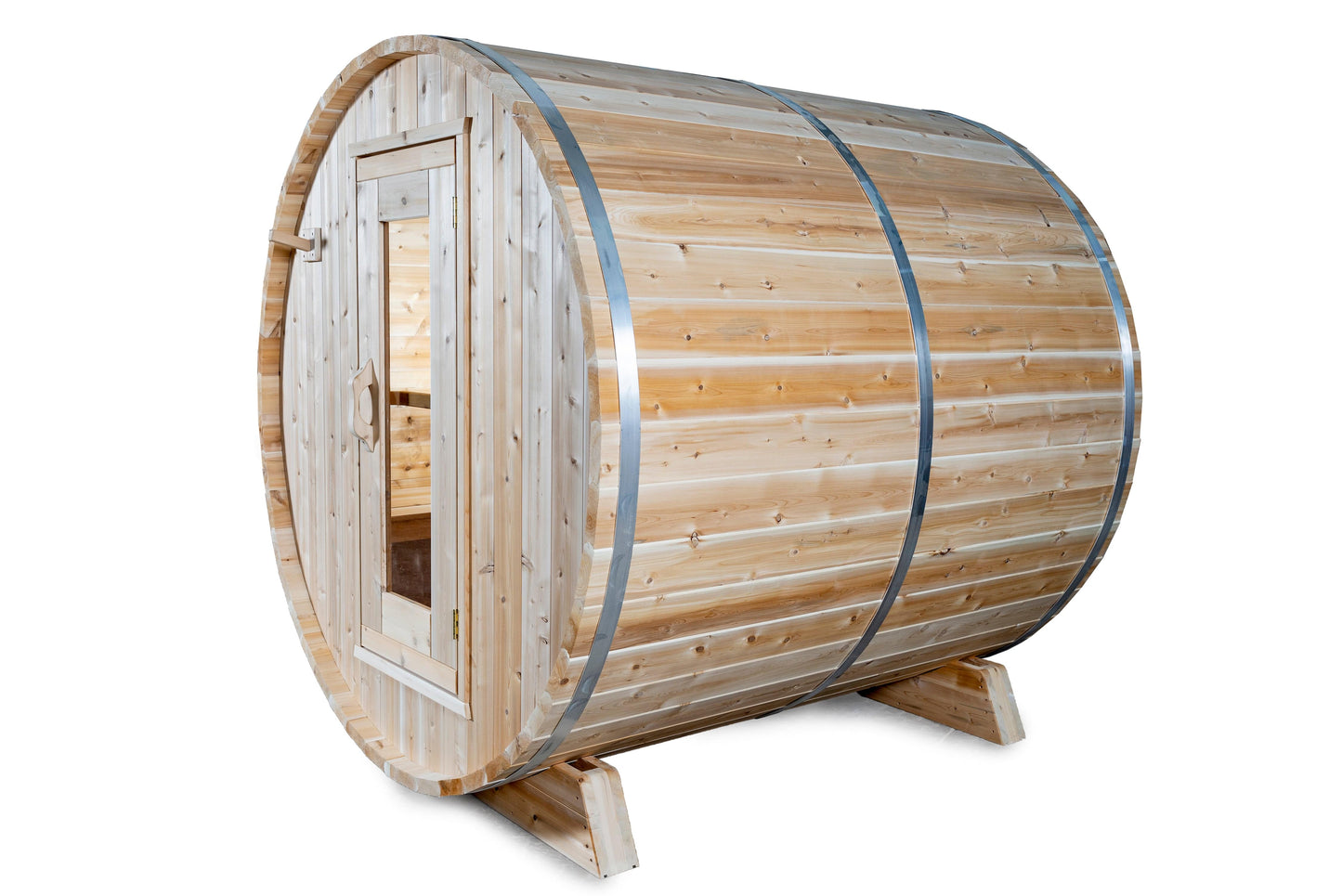 Dundalk ^ Harmony Barrel 4 Person Sauna CTC22W w/ Harvia KIP 8KW Sauna Heater Included
