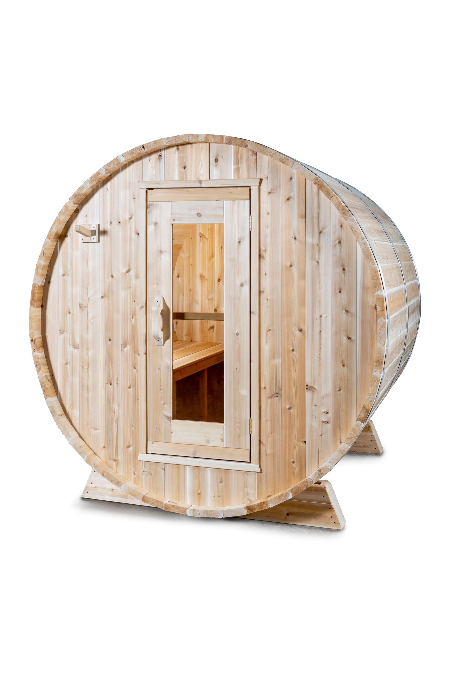 Dundalk Harmony Barrel 4 Person Sauna CTC22W w/ Harvia KIP 8KW Sauna Heater Included