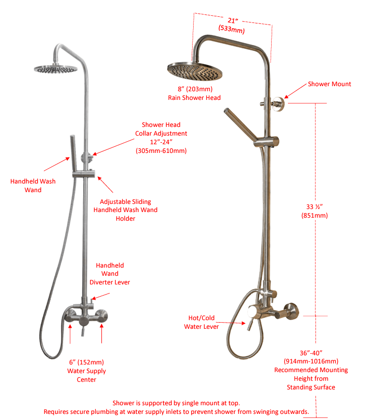 Dundalk Outdoor Shower CTC205-Premium-Pkg Savannah Canadian Timber Outdoor Shower PREMIUM package