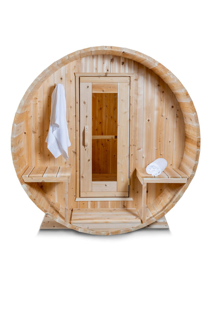 Dundalk Sauna Tranquility Barrel Sauna 6 Person Outdoor Sauna w/ Harvia KIP 8KW Heater