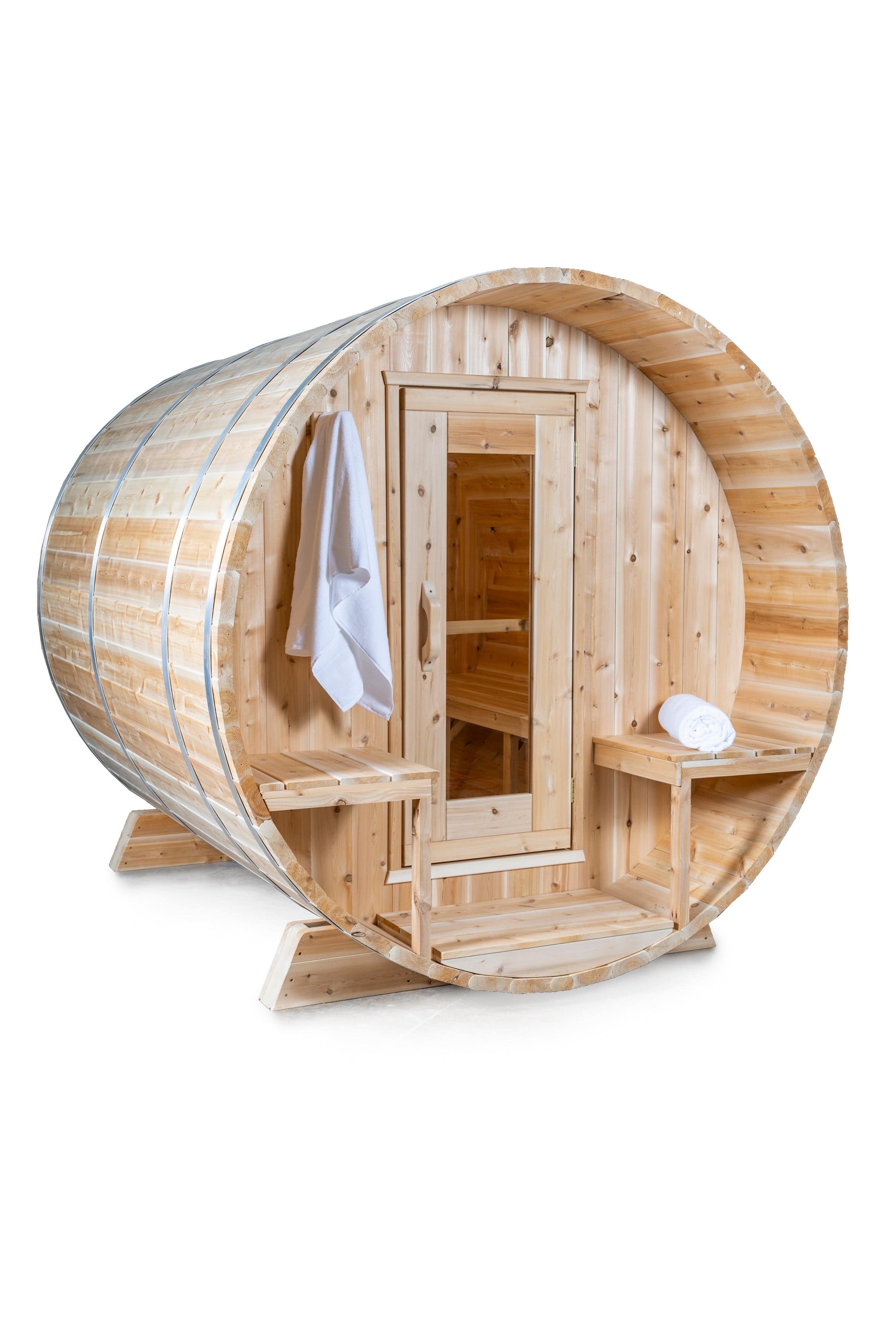 Dundalk Sauna Tranquility Barrel Sauna 6 Person Outdoor Sauna w/ Harvia KIP 8KW Heater