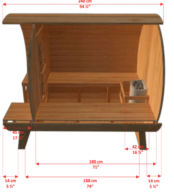 Dundalk Sauna Tranquility Barrel Sauna 6 Person Outdoor Sauna w/ Harvia KIP 8KW Heater