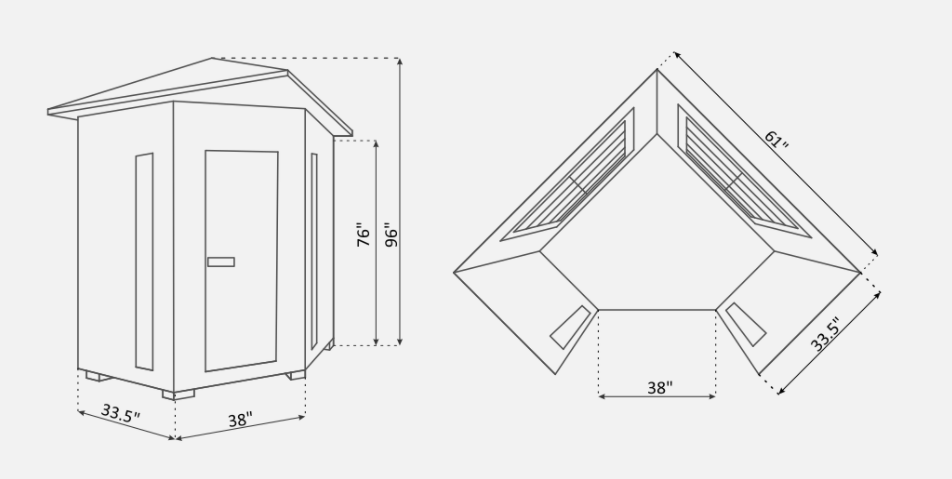 Enlighten 17379 Rustic Outdoor 4-Person CORNER Full Spectrum Infrared Sauna