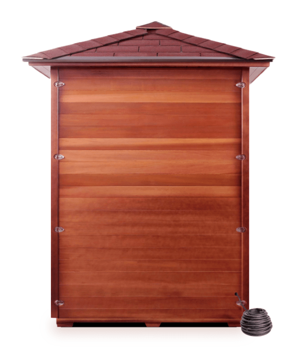 Enlighten 17379 Rustic Outdoor 4-Person CORNER Full Spectrum Infrared Sauna