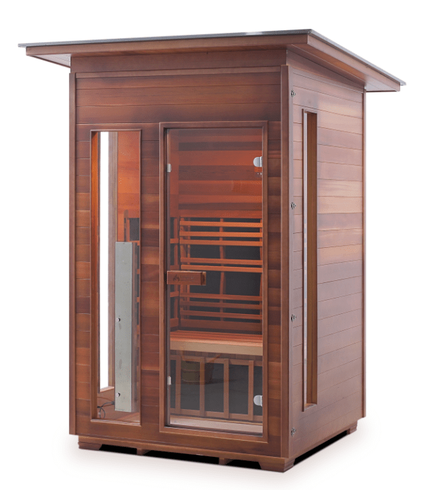 Enlighten Diamond 2-Person Outdoor Hybrid Sauna - both Infrared and Traditional Heating