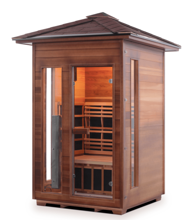 Enlighten Diamond 2-Person Outdoor Hybrid Sauna - both Infrared and Traditional Heating