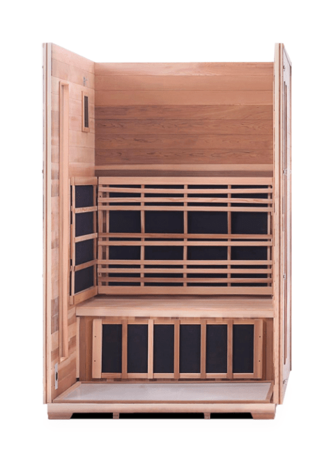 Enlighten Diamond 2-Person Outdoor Hybrid Sauna - both Infrared and Traditional Heating