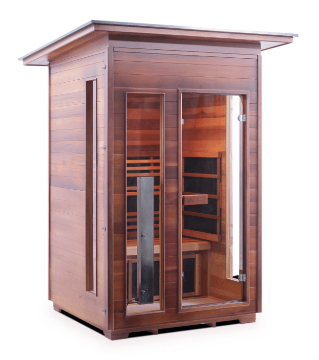 Enlighten Diamond 2-Person Outdoor Hybrid Sauna - both Infrared and Traditional Heating