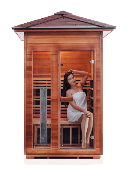 Enlighten Diamond 2-Person Outdoor Hybrid Sauna - both Infrared and Traditional Heating
