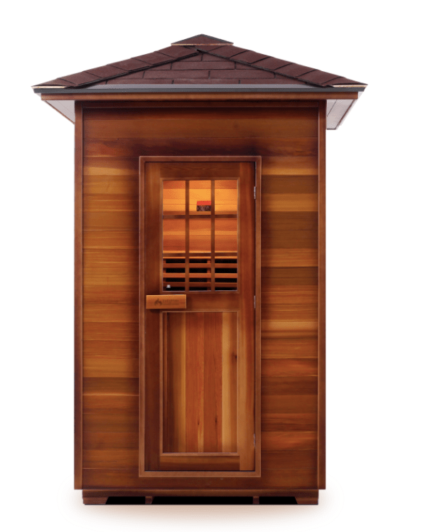 Enlighten H-16376 Peak Sapphire 2-Person Outdoor Hybrid Infrared and Traditional Sauna