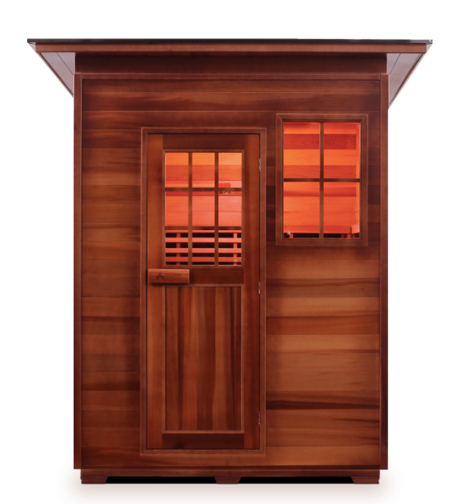 Enlighten H-36377 Slope Roof Sapphire Outdoor 3-Person Full Spectrum Hybrid Infrared Traditional Sauna