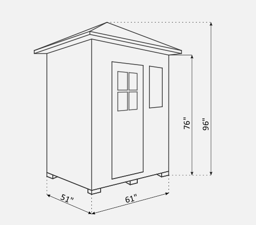 Enlighten Moonlight Outdoor Dry Traditional 3-Person Sauna