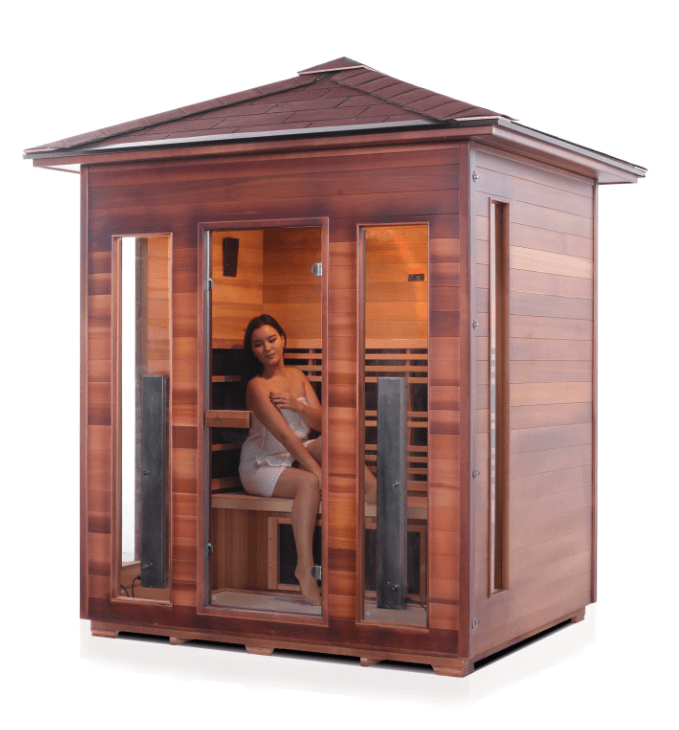 Enlighten Rustic Outdoor 4-Person Full Spectrum Infrared Sauna