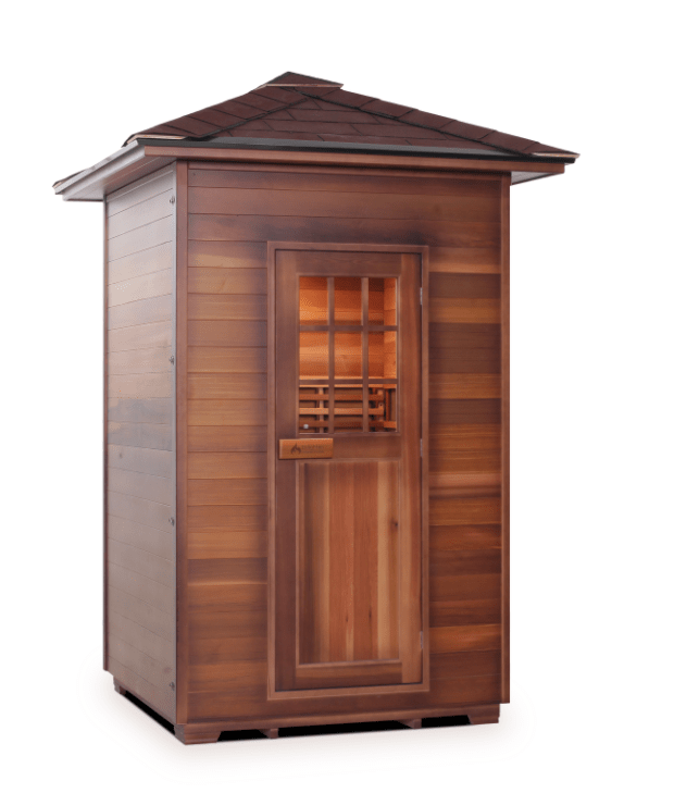 Enlighten Sapphire 2-Person Outdoor Hybrid Infrared and Traditional Sauna