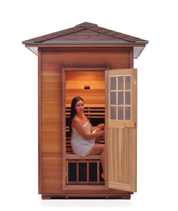 Enlighten Sapphire 2-Person Outdoor Hybrid Infrared and Traditional Sauna