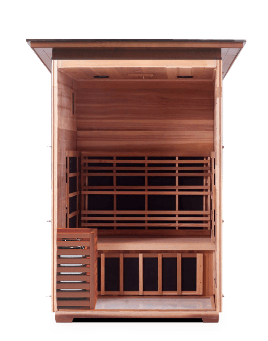 Enlighten Sapphire 2-Person Outdoor Hybrid Infrared and Traditional Sauna