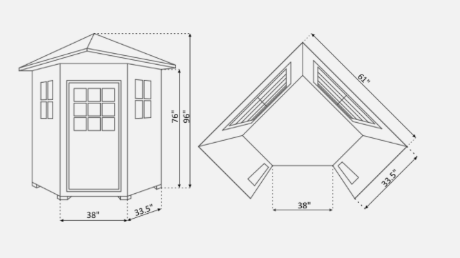 Enlighten T-16379 Moonlight Outdoor Dry Traditional 4-Person CORNER Sauna