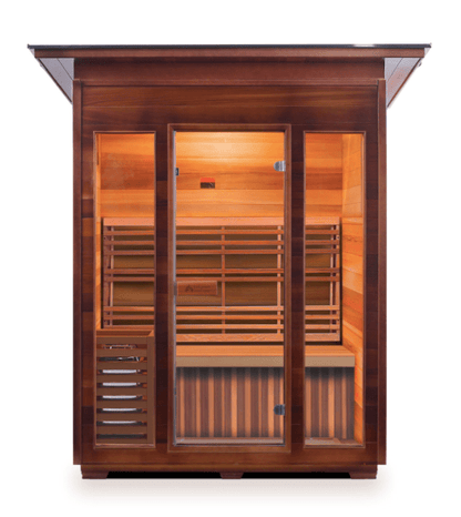 Enlighten T-37377 Slope Roof Sunrise Outdoor Dry Traditional 3-Person Sauna