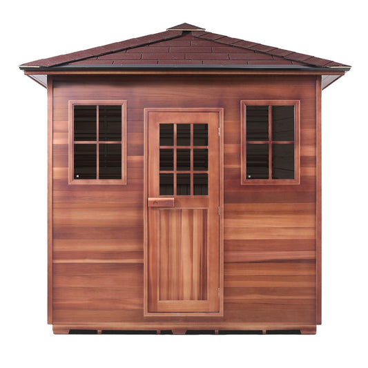 Enlighten T-56677 Peak Roof Moonlight Outdoor 8-Person Traditional Dry Sauna