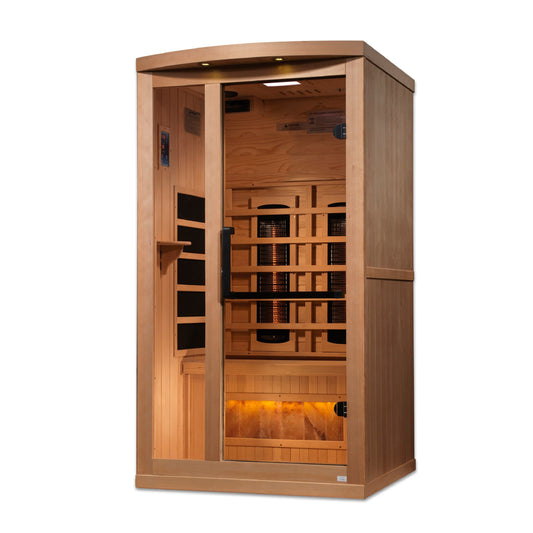Golden Designs GDI-8010-02 Golden Designs "Reserve Edition" 1-Person Full Spectrum Sauna - with Himalayan Salt Bar