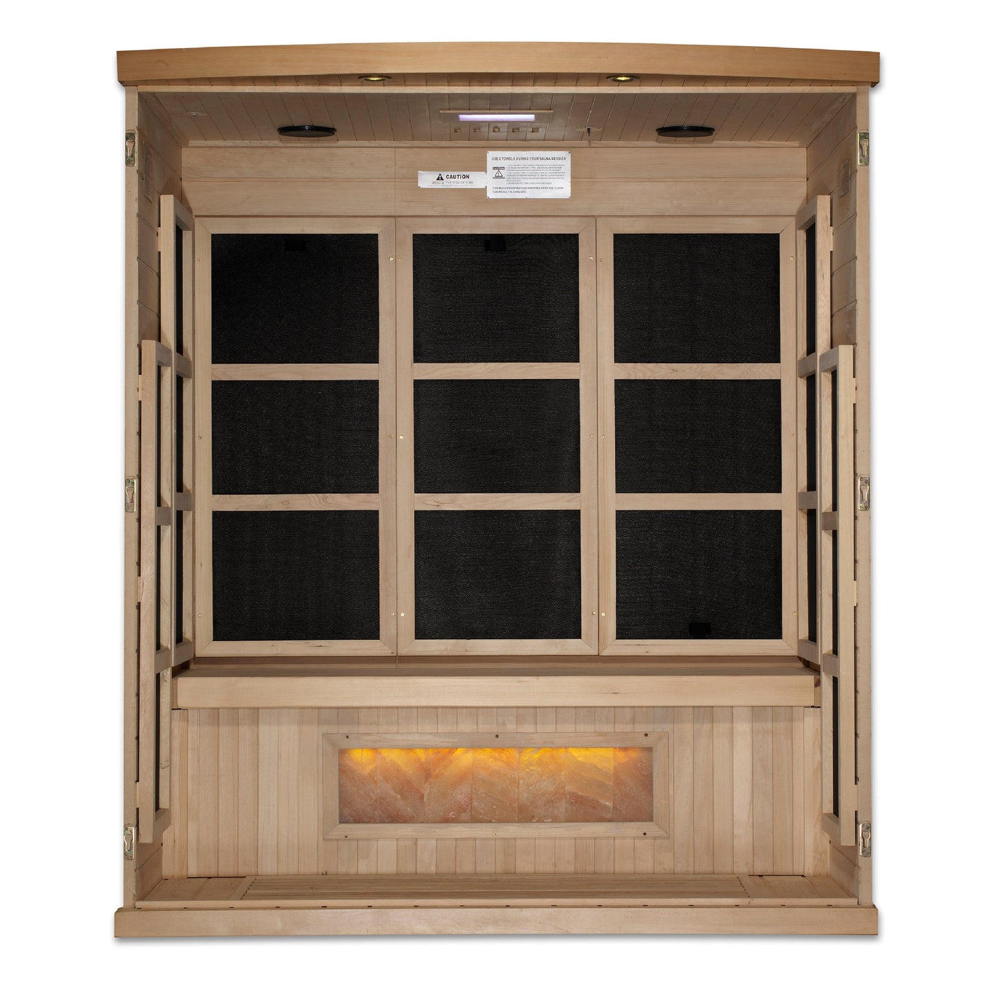 Golden Designs GDI-8030-H3 *New 2023 Collection* Golden Designs "Hotel Edition" 3-Person Infrared Sauna - Near Zero EMF with Himalayan Salt Bar