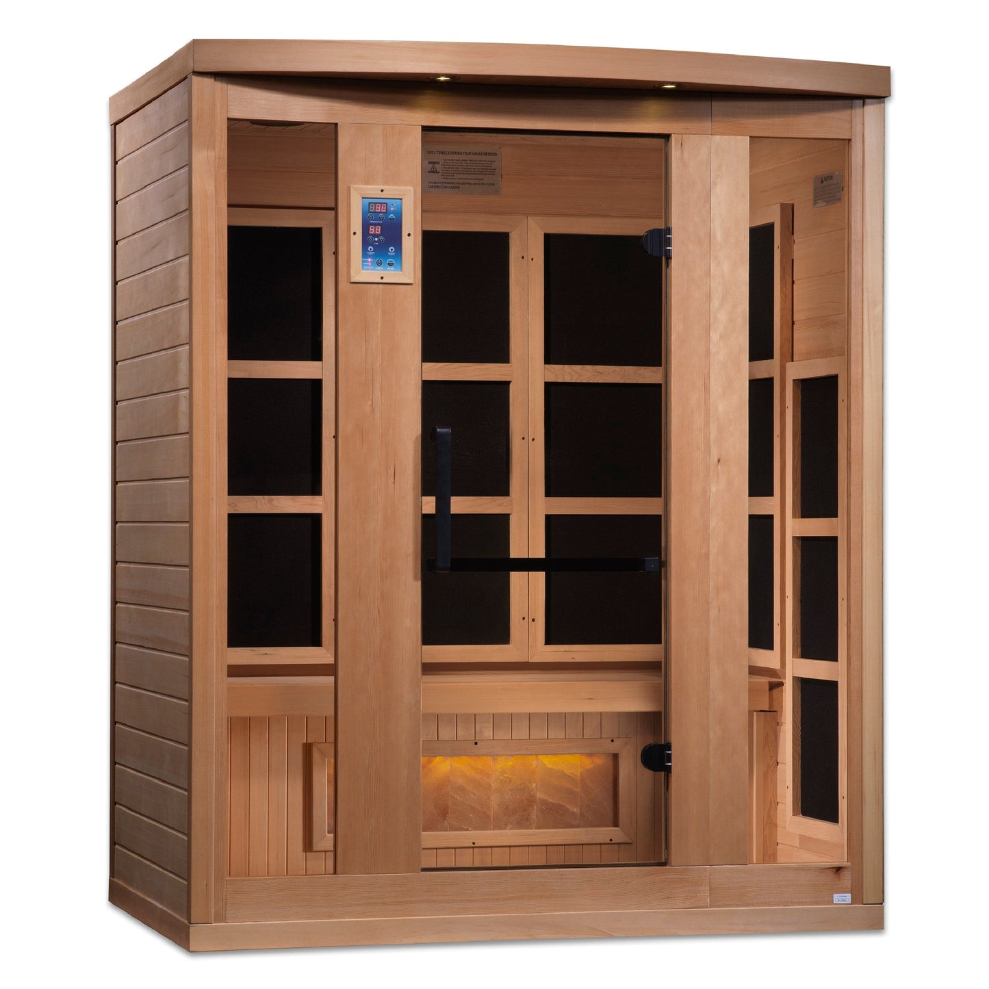 Golden Designs GDI-8030-H3 *New 2023 Collection* Golden Designs "Hotel Edition" 3-Person Infrared Sauna - Near Zero EMF with Himalayan Salt Bar