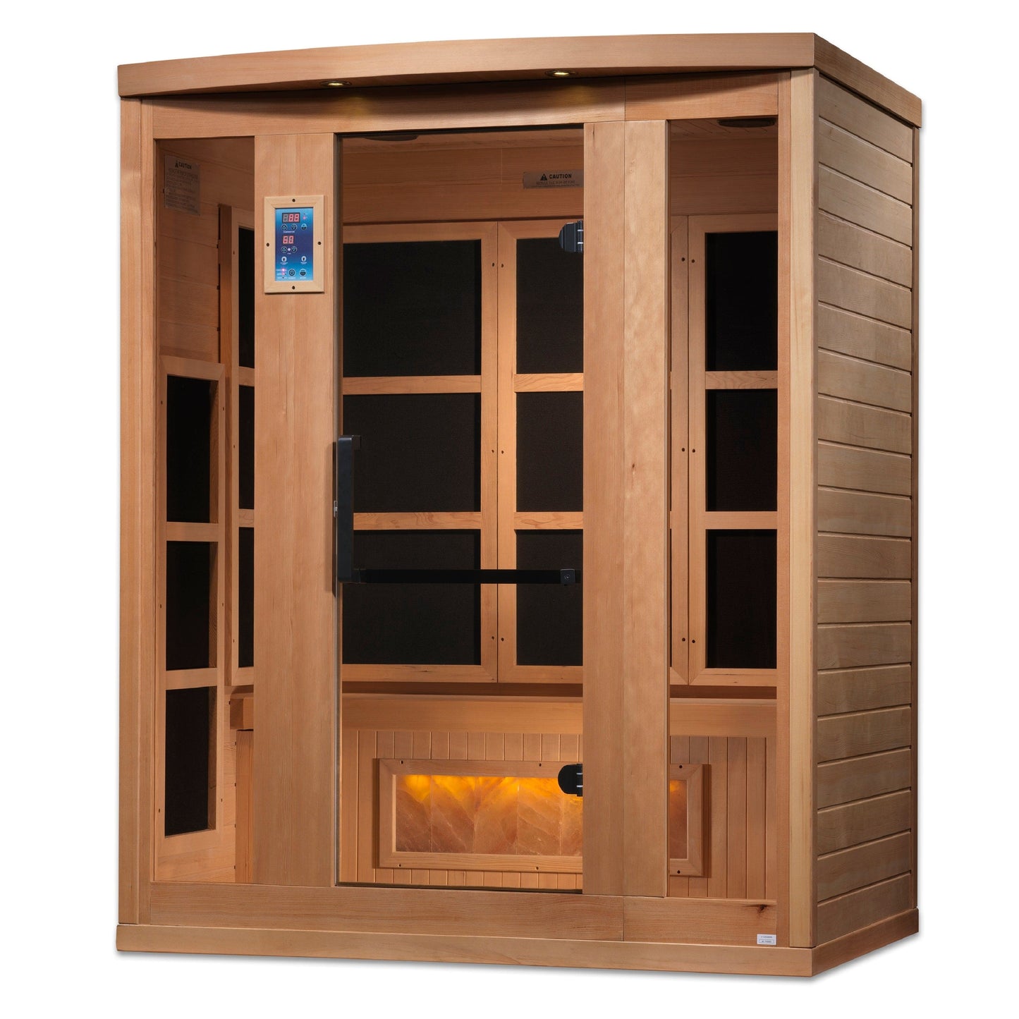 Golden Designs GDI-8030-H3 *New 2023 Collection* Golden Designs "Hotel Edition" 3-Person Infrared Sauna - Near Zero EMF with Himalayan Salt Bar
